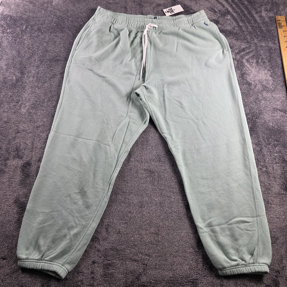 Polo Ralph Lauren Pony Logo Sweatpant Joggers Womens XXL Terry Cloth Lined Mint